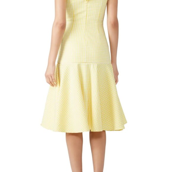 Simkhai Gingham Ruffle V-Neck Yellow Size 10R - Picture 2 of 12